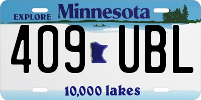 MN license plate 409UBL