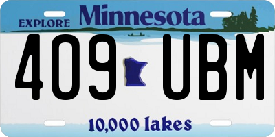 MN license plate 409UBM