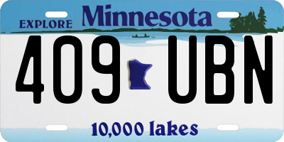 MN license plate 409UBN