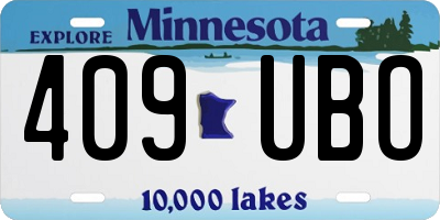 MN license plate 409UBO
