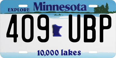 MN license plate 409UBP