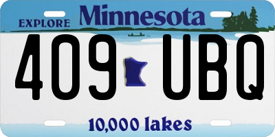 MN license plate 409UBQ