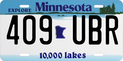 MN license plate 409UBR