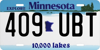MN license plate 409UBT