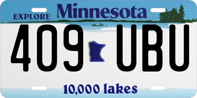 MN license plate 409UBU