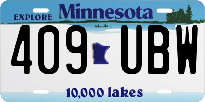 MN license plate 409UBW