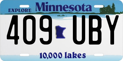 MN license plate 409UBY
