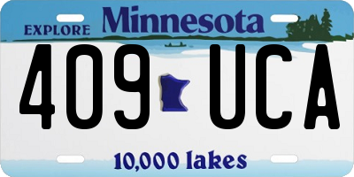 MN license plate 409UCA