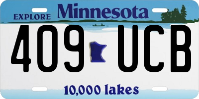 MN license plate 409UCB
