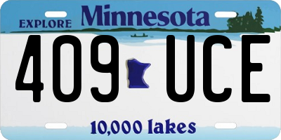 MN license plate 409UCE