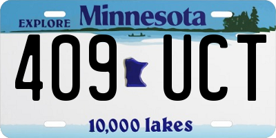 MN license plate 409UCT