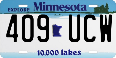 MN license plate 409UCW