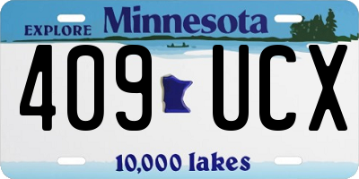 MN license plate 409UCX