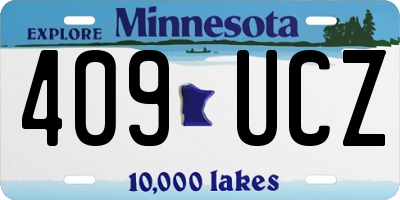 MN license plate 409UCZ
