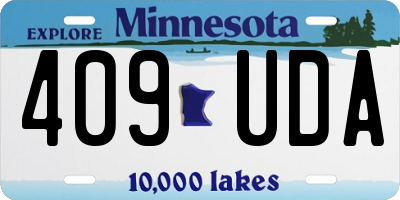 MN license plate 409UDA
