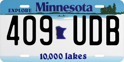 MN license plate 409UDB