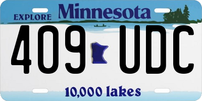 MN license plate 409UDC