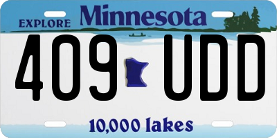 MN license plate 409UDD