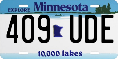 MN license plate 409UDE
