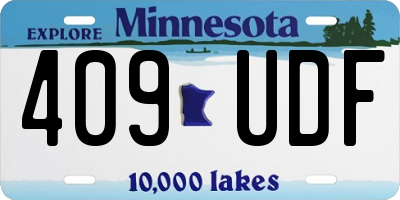 MN license plate 409UDF