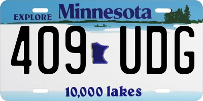 MN license plate 409UDG