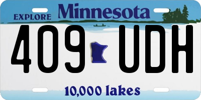 MN license plate 409UDH