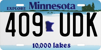 MN license plate 409UDK