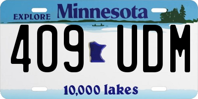 MN license plate 409UDM
