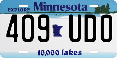 MN license plate 409UDO