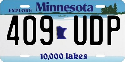 MN license plate 409UDP