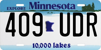 MN license plate 409UDR