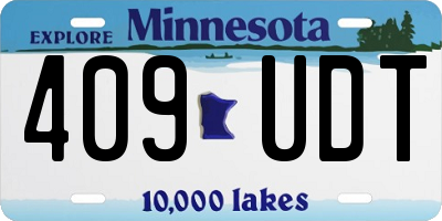 MN license plate 409UDT