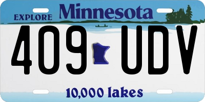 MN license plate 409UDV