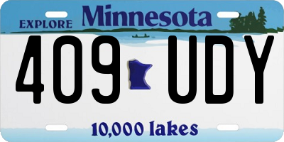 MN license plate 409UDY