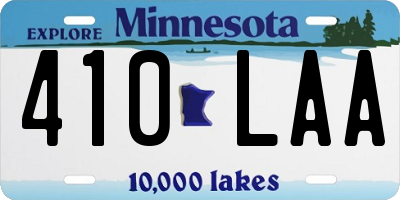 MN license plate 410LAA