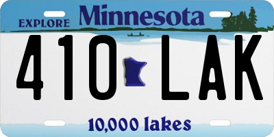 MN license plate 410LAK