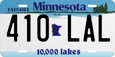 MN license plate 410LAL