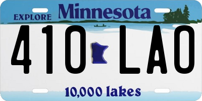 MN license plate 410LAO