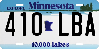 MN license plate 410LBA