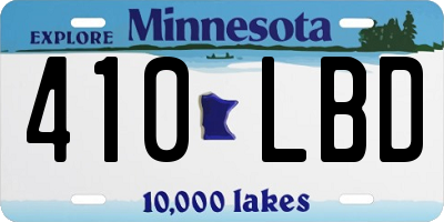 MN license plate 410LBD