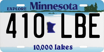 MN license plate 410LBE