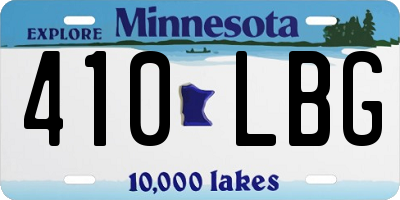 MN license plate 410LBG