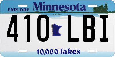 MN license plate 410LBI