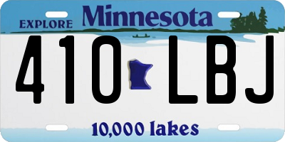 MN license plate 410LBJ