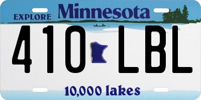 MN license plate 410LBL