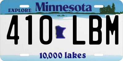MN license plate 410LBM