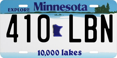 MN license plate 410LBN