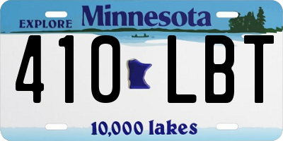 MN license plate 410LBT