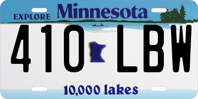 MN license plate 410LBW