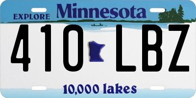 MN license plate 410LBZ
